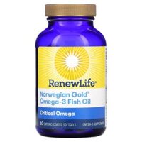 Renew Life Critical Omega Norwegian Gold Omega-3 Fish Oil 60 Enteric-Coated Softgels