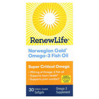 Renew Life Norwegian Gold Omega-3 Fish Oil 950 mg 30 Enteric-Coated Softgels
