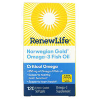 Renew Life Norwegian Gold Omega-3 Fish Oil 850 mg 120 Enteric-Coated Softgels