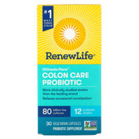 Renew Life Ultimate Flora Colon Care Probiotic 80 Billion Live Cultures 30 Vegetarian Capsules