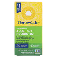 Renew Life Ultimate Flora Adult 50+ Probiotic 30 Billion Live Cultures 60 Vegetarian Capsules