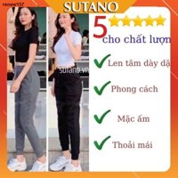 ♣✇﹉renew157Quần joger nữ len tăm bo gấu lưng thun_Quần Jogger Len Tăm Nữ hàng chuẩn loại 1 Q302