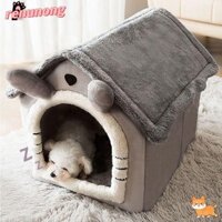 Renunong Giường Mèo Xám Mùa Đông Đóng Mèo Con Tổ Cún Con