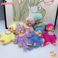 Renunong Monchichi Idols Love Beans Búp bê sang trọng, Mặt dây chuyền túi đồ chơi nhồi bông màu xanh trang trí, Quà tặng móc chìa khóa màu hồng 15cm