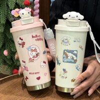 Repkg Cốc Cà Phê Hello Kitty, Cốc Nước 500ml Cốc Giữ Nhiệt Hoạt Hình, Cốc Cách Nhiệt Cinnamoroll Hai Lớp Chống Rò Rỉ Du Lịch