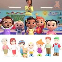 Rerbrty Anime Cocomelon PVC Đồ Chơi Trẻ Em Máy Tính Để Bàn Đồ Trang Trí Hoạt Hình Trang Trí Họ Chị Em Anh Em Mô Hình Figuals