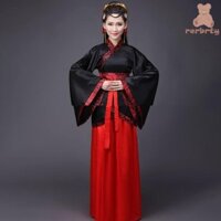 Rerbrty Hanfu Váy dài, Tay dài Chắp vá Bộ đồ Đường Trung Quốc, Váy khiêu vũ sườn xám thanh lịch Váy biểu diễn Trang phục truyền thống Trung Quốc Cosplay
