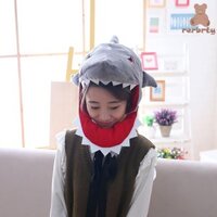 Rerbrty Mũ Đội Đầu Khủng Long, Búp Bê Bông PP Xanh Sang Trọng Mũ Khủng Long, Đạo Cụ Ảnh Hoạt Hình Người Lớn Kawaii Sang Trọng Mũ Cá Mập Trẻ Em