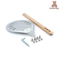 Rerbrty pizza mái chèo chống trượt đục lỗ tay cầm bằng gỗ thìa pastray có thể tháo rời tiện ích nhà bếp