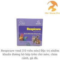 Respicure vmd [10 viên nén] Đặc trị nhiễm khuẩn đường hô hấp trên chó mèo, chim cảnh, gà đá