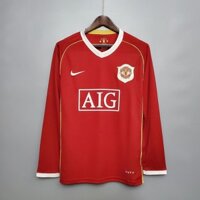 Retro 2006 2007 Manchester United Tay Dài Sân Nhà Áo Bóng Đá Cổ Điển Jersey 06 / 07 Manchester United Tay Dài Nhà Retro Jersey