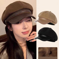 Retro Da Vành Khâu Len Mũ Nồi Cho Nữ Thu Đông Mũ Họa Sĩ