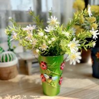 Retro Đau Khổ Ba Chiều Hoa Chim Nhiều Màu Sắc Thiếc Hoa Xô Phong Cách Quốc Gia Mỹ Mô Phỏng Hoa Cúc Hoa Đồ Trang Trí 25.3.10