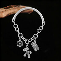 Retro Dây Xích Mờ Bạc Khuỷu Tay Vòng Tay Kiếm Tiền Ngay Lập Tức Giàu Cổ Vòng Tay Bạc Quà Tặng Bạn Gái