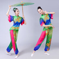 Retro Đứng Lên Cổ Thiết Kế Eo Trống Đội Trang Phục Dương Trang Phục Nữ 2024 Dân Tộc Trống Trang Phục Vuông Khiêu Vũ Trang Phục Phù Hợp Với Người Lớn 2.241