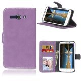 Retro Frosted PU Leather Flip Case for Alcatel One Touch Pop C9 (Purple) - intl