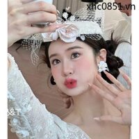 Retro Gạc Top Mũ Pháp Hepburn Phong Cách Hoa Mũ Đội Đầu Cao Cấp Cảm Giác Cô Dâu Cưới Phụ Kiện Tóc Cưới Phụ Kiện Cưới