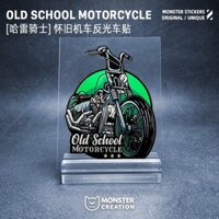 Retro Harley Rider Phản Quang Dán Xe Điện Xe Máy Đầu Máy Dán Nhãn Dán Trang Trí Sáng Tạo Độc Đáo