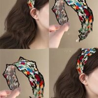 Retro Hoa Thêu Đầu Niche Thiết Kế Thêu Rộng Vành Băng Đô Không Bấm Đầu Phụ Kiện Tóc Cao Quay Mũ