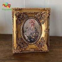 Retro Khung Ảnh Dập Nổi Treo Tường Trang Trí Nhựa Khung Hình Hiển Thị Giá Đỡ Cho Gia Đình Trang Trí Đám Cưới Quà Tặng