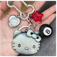 Retro kt Mèo Móc Khóa Dễ Thương miu Phong Cách kitty Túi Mặt Dây Chuyền Độc Đáo Phong Cách Hàn Quốc ins Mặt Dây Chuyền
