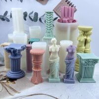 Retro La Mã cột nến thơm khuôn silicon tự làm chân dung Nữ Thần Sao Kim cơ thể con người thạch cao