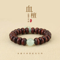 Retro Máu Đàn Hương Đá Dạ Quang Chuyển Hạt Vòng Tay-Vòng Tay Hạt Gỗ Tự Nhiên-Nữ Vòng Tròn Đơn Trang Sức Tay