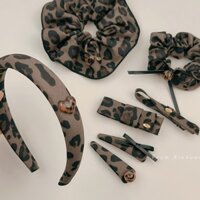 Retro Nâu Cà Phê Series Da Báo In Nơ Kẹp Tóc Niche Phong Cách Phương Tây Ngọt Cay Mỏ Vịt Kẹp Phụ Kiện Tóc Đuôi Ngựa Đầu Dây #HD211FS#