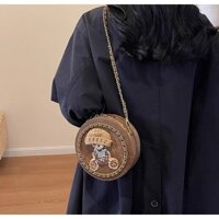 Retro niche design bag for women 2024 new fashionable cross-body bag, foreign-style single-shoulder small round bag