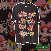 Retro Phong Cách Mỹ Hoạt Hình Anime Cô Gái Bay Áo Thun Nữ Tay Ngắn Unisex