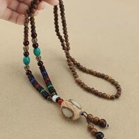 Retro Phong Cách Trung Hoa Bồ Đề Mặt Dây Chuyền Dài Hạt Gỗ Vòng Cổ Nam Nữ Phù Hợp Với Văn Học Phong Cách Dân Tộc Áo Len Dây Xích Phụ Kiện Mặt Dây Chuyền