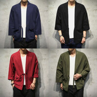 Retro Phong Cách Trung Hoa 2023 Nam Mỏng Rời Áo Khoác Kích Thước Lớn Phong Cách Nhật Bản Áo Khoác Kimono Nhật Bản Hợp Thời Trang