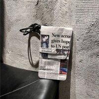 Retro Sáng Tạo Thời Trang Độc Đáo Ánh Sáng Mỏng Thiết Kế Ban Đầu Đeo Ngang Mini Túi Điện Thoại Di Động Thân Thiện Với Môi Trường Báo Cũ Túi Nhỏ