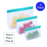 Reusable Slicone Food Storage Bags Easy Seal Ziplock Lunch Freezer Bag for Kid Fresh Food Containers Home Kitchen Organizer - 3 L