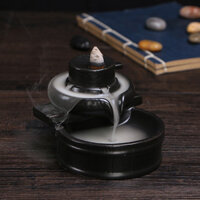 Reverse flow furnace, agarwood furnace, lotus pond furnace, black glazed ceramics, incense burner said: