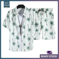 Rga 2 Cái / bộ Trang Phục Thường Ngày Ve Áo Chống Rỉ Mùa Hè Lá Hoa In Hình Nam Đi Biển Áo Thể Thao Thời Trang Hàng Ngày May Mặc