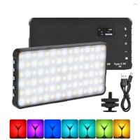 Rgb Fill Light Panel Pocket LED Video Light 2800K-6800K Có thể điều chỉnh độ sáng 17 chế độ cảnh Pin tích hợp với bộ chuyển đổi giày lạnh cho Vlog Phát trực tiếp Video Hội nghị Sản phẩm chiếu sáng Ph