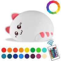 RGB USB Rechargeable LED Kid Children Cat Night Light Lamp Nursery Baby Bedroom