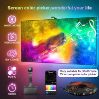 Rgbic Bluetooth Ngâm TV Đèn Nền Led Dải Ánh Sáng Âm Nhạc Vedio Sync TV Đèn Môi Trường Xung Quanh Phòng Khách Decora Cho 55-65 Inch TV PC Làm Việc