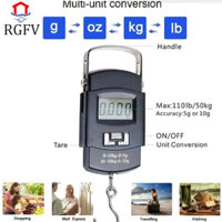 Rgfv 2 Chiếc Cân Điện Tử Mini, Màn Hình Kỹ Thuật Số Cân Treo Hành Lý, Cân Vali Màu Đen Móc LCD Cân Câu Cá Kỹ Thuật Số Du Lịch