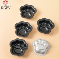Rgfv 5 Chiếc Chảo Bánh, Nhôm Dễ Dàng Tháo Lắp Móng Vuốt Mèo Cupcake Khuôn, Phụ Kiện Nhà Bếp Mini Chống Dính Bánh Ngọt Khuôn Trẻ Em