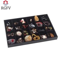 Rgfv Bông Tai Hộp Trang Sức, Vòng Cổ Vòng Tay Nhung Trang Sức Trưng Bày Giá Đỡ, Đơn Giản Sắp Xếp Da PU Nhẫn Trang Sức Khay Đóng Gói Phụ Kiện Trang Sức