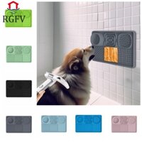RGFV Thảm liếm thú cưng RGFV, Đồ ăn chậm bằng silicon đầy màu sắc cho chó con, Chải lông bằng bát nước có cốc hút 6 ngăn Miếng lót liếm chó đi tắm