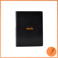 Rhodia Double Ring Notebook A4 Classic 160 Pages 5mm Grid with Perforated Pages Black cf193009