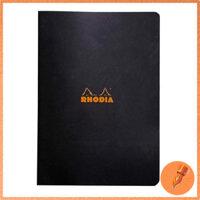 Rhodia Stapled Notebook A4 Classic, 5mm Grid, 96 Pages, Water-Resistant Cover, Black cf119163
