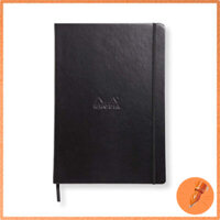 RHODIA Web Notebook A4, ruled, 192 pages, Italian faux leather hard cover, ivory paper 90g/m², PEFC certified, black WEBNOTEBOOK cf118369.