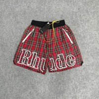 Rhude Châu Âu Và Mỹ Hợp Thời Trang In Chữ Lưới Bóng Rổ Đi Biển Quần Xuân Hè Mới Dây Rút Thường Ngày S