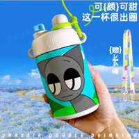 Rhythm Box Hoạt Hình Ngoại Vi Đôi Bình Giữ Nhiệt Uống Cốc Ống Hút Cốc Nước Dung Tích Lớn Thép Không Gỉ Sinh Viên Di Động20250314