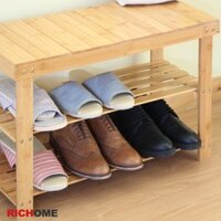 RICHOME CH1119S – Kệ để giày 3 tầng kết hợp ghế ngồi đi giày. Hàng nhập khẩu nguyên kiện