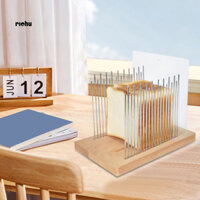 [Richu] Máy cắt bánh mì Khay vụn Máy thái lát bánh mì bằng gỗ có thể gập lại với hướng dẫn bằng thép không gỉ Máy cắt bánh mì tự chế chính xác cho bánh mì Dụng cụ cắt bánh mì dễ dàng có vụn